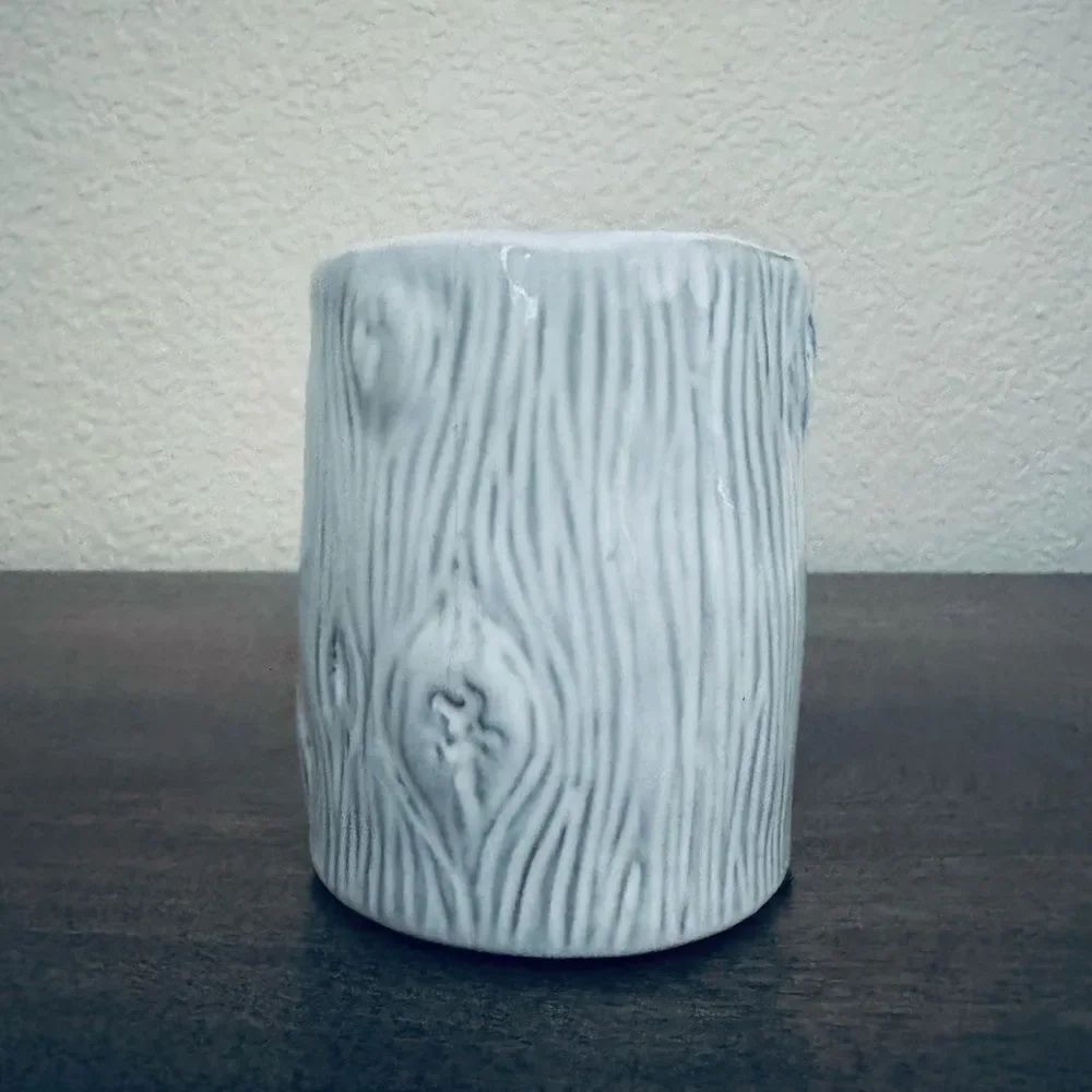 White Ceramic Tree Trunk Planter Pot Vase Jar